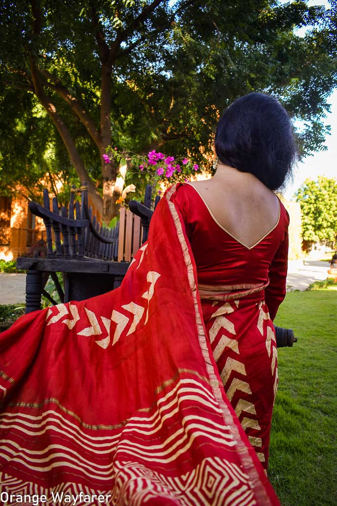 Styling a red Bapta silk Saree: saree Blog